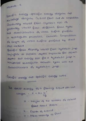 Mod 5 specfic energy curve - SPECIFIC ENERGY AND SPECIFIC ENERGY CURVE ...