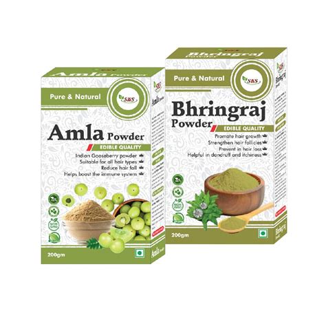 SKS Amla powder with Bhringraj powder 200gms + 200 gms for hair care ...