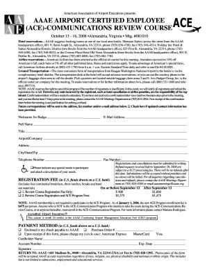 Fillable Online aaae airport communication ace course form Fax Email ...
