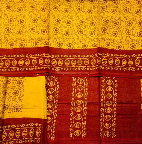 MulMul Cotton Mustard Colour with Maroon Border – Kumaran Silk