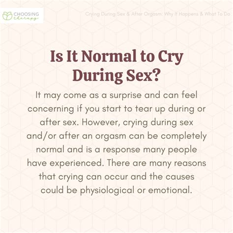 Crying During Sex: Is It Normal & Why Does It Happen?