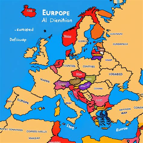 Europe Map with Country Names | Stable Diffusion Online