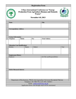Fillable Online Registration Form 3-Days International Conference on ...