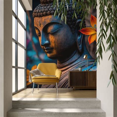 Buddha Wall Sculpture wallpaper for Living Room - Magicdecor®