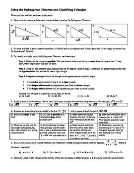 Image result for Pythagorean Theorem Classifying Pg 2.Pdf Answers