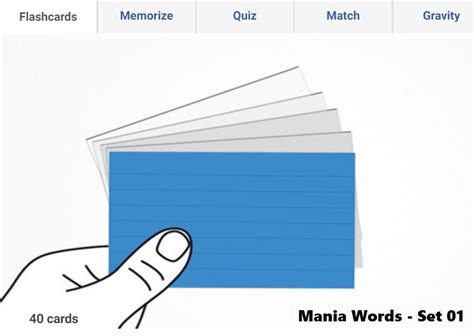 Online flashcards to learn Mania Words - Set 01 | Olympiad tester