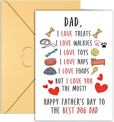 Amazon.com : Hiappt Fathers Day Card from Dog - Dog Dad Fathers Day ...