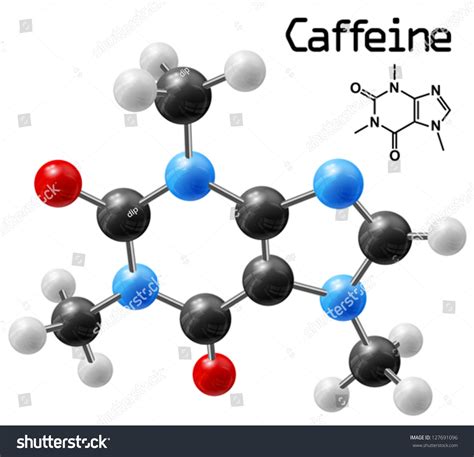 Structural Model Caffeine Molecule Stock Vector 127691096 - Shutterstock