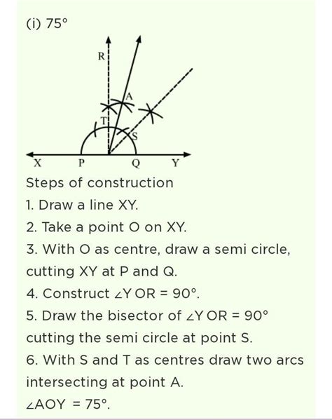 14) Construct the following angles with ruler and compass and bisect ...