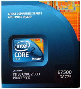Intel Core 2 Duo E7500 2.93 GHz LGA 775 Socket 2 Cores 2 Threads 3 MB ...