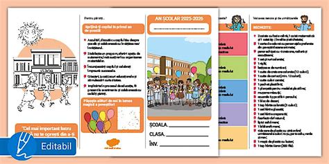 Pliant început de an școlar - clasa pregătitoare - Twinkl