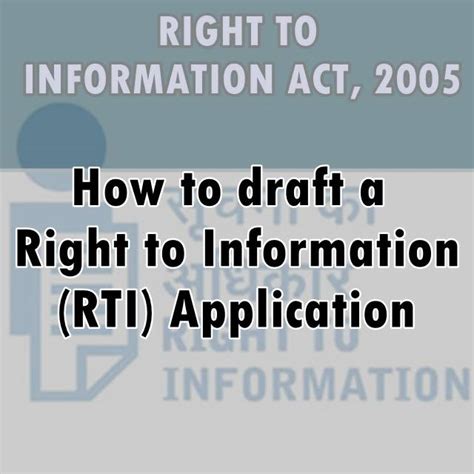 How to draft a Right to Information (RTI) Application