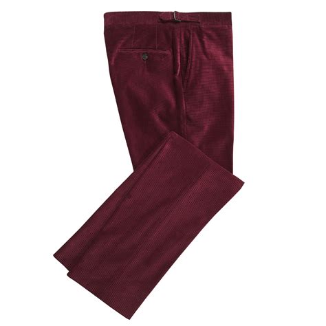 Burgundy Horizontal Corduroy Trousers | Men's Country Clothing | Cordings