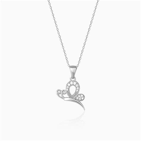 Buy Silver Love Like A Butterfly Pendant With Link Chain at Best Price ...