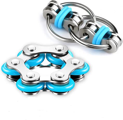 Buy Bike Chain Fidget Toys Set, Six Roller Chain & Key Flippy Chain for ...
