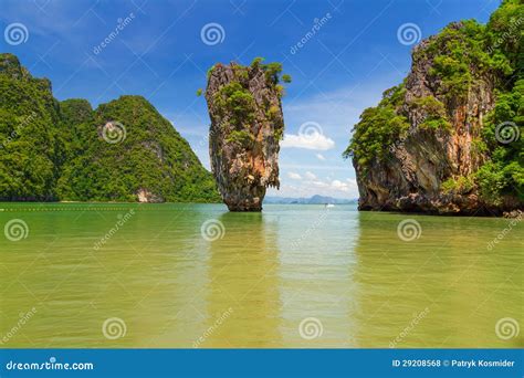 Ko Tapu Rock on the James Bond Island in Thailand Stock Photo - Image ...