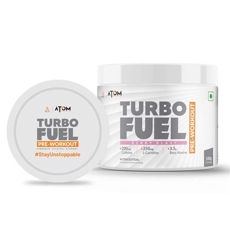 Buy AS-IT-IS ATOM Turbo Fuel Pre-Workout Formula 200mg Caffeine, 4.3g ...