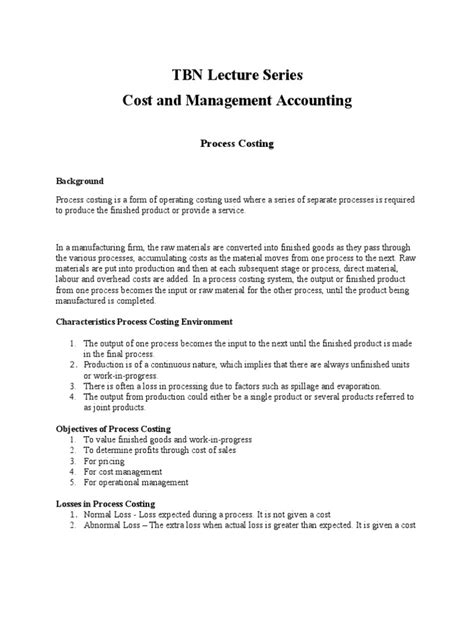 Image result for Process Costing Notes