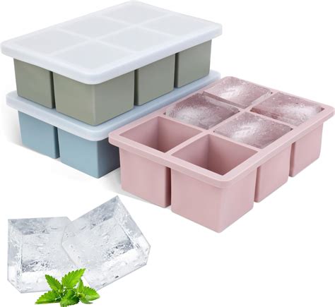 Amazon.com: Large Ice Cube Tray for Whiskey: 2inch Big Silicone Ice ...