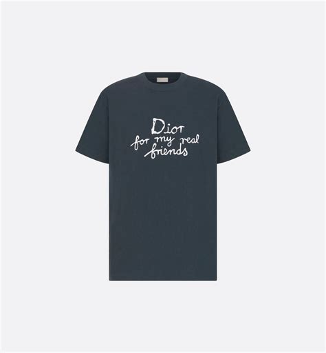 DIOR AND HYLTON NEL T-Shirt, Relaxed Fit Navy Blue Cotton Jersey | DIOR
