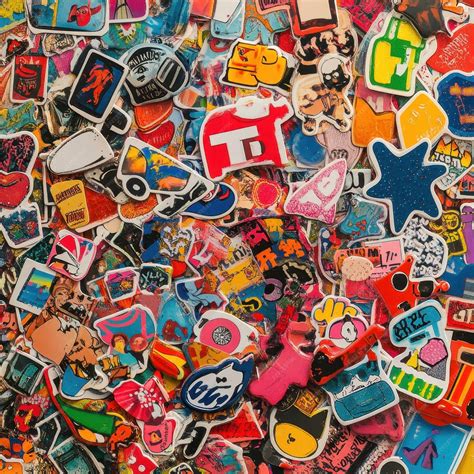 Several Stickers top view background big collection | Premium AI ...