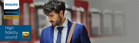 Philips Audio Hi-Res Audio PRO6305BK Wired in Ear Headphone with Mic ...