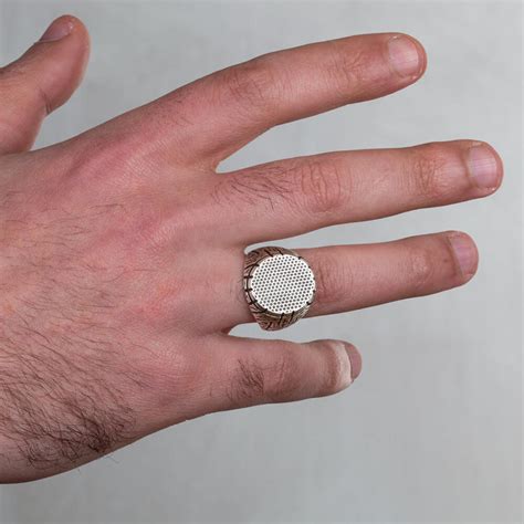 925 Sterling Silver Oval Special Design Mens Ring