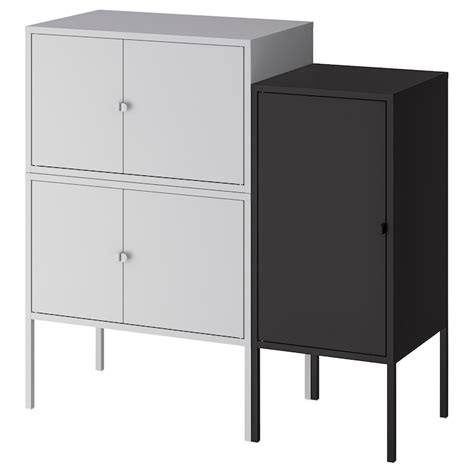 LIXHULT cabinet combination, grey/anthracite, 95x35x92 cm (373/8x133 ...
