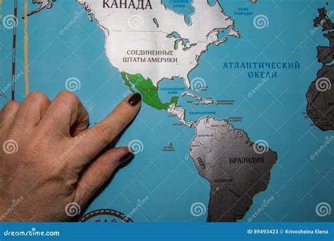 World Map in Russian Language Stock Image - Image of travel, finger: 89493423