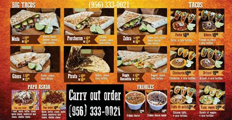Mulas Food Truck menu in Laredo, Texas, USA
