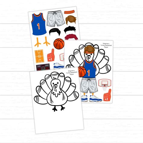 Disguise A Turkey Basketball Player Template | Rossy Printable
