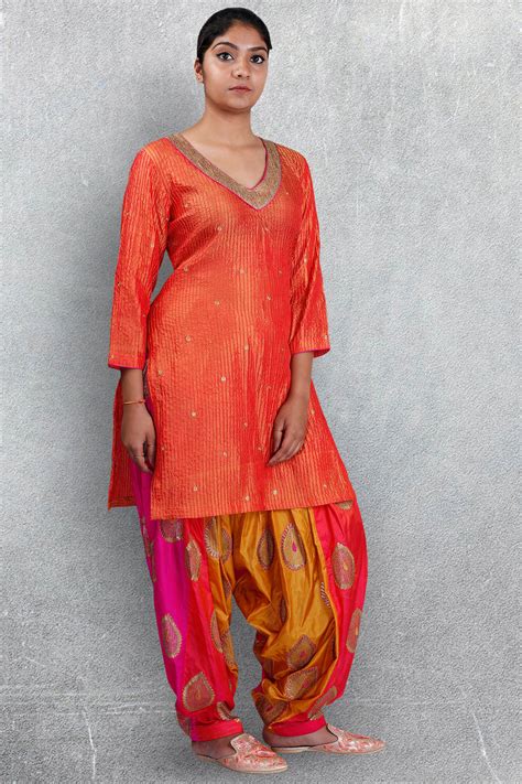Orange Patiala Suit – Latha Puttanna Online Store