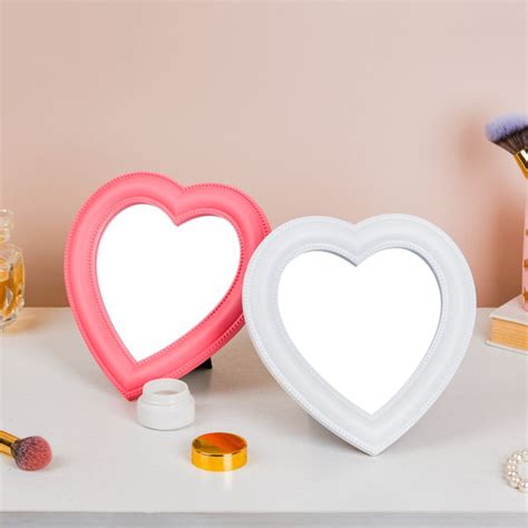 Hearty Desk Mirror Pink Small Online - Premium Table Mirror | Nestasia