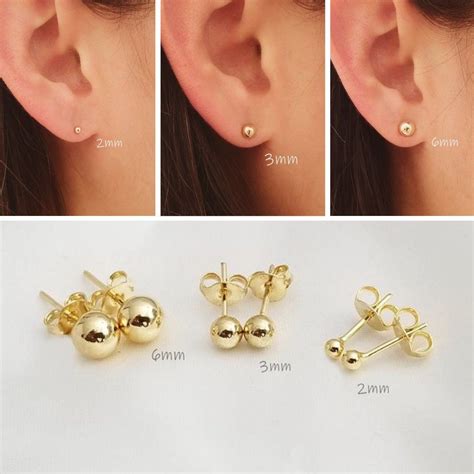 Shop tiny gold ball earrings Hotsell