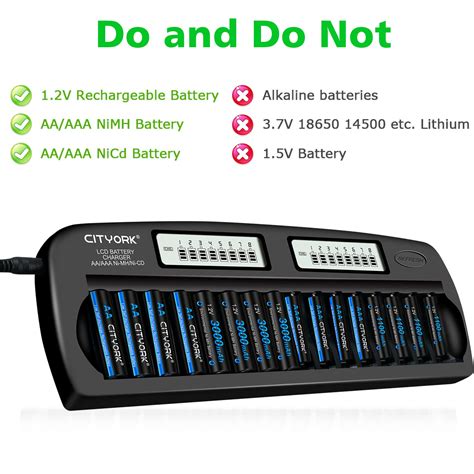 Buy PALO 16 Bay Smart Battery Charger LCD Display for AA/AAA NiMH/NiCd ...