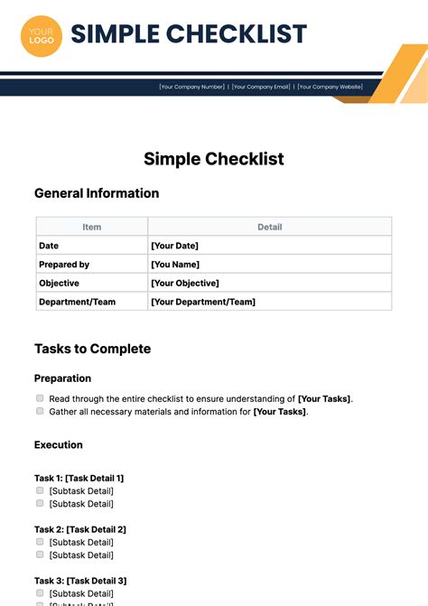 Example of a Simple Checklist 的图像结果
