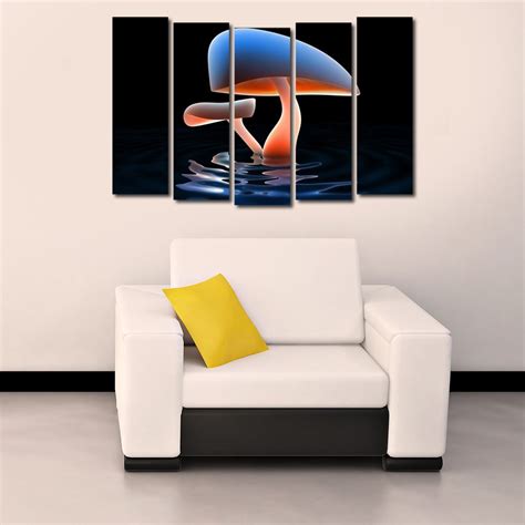 999Store Multiple Frames Wall Art Panels Wooden Frame Printed Mushroom ...