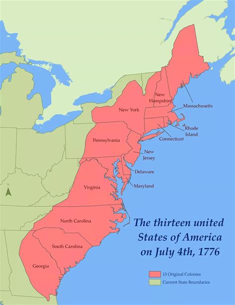 The 13 Colonies of America As They Were on July 4th, 1776 - Brilliant Maps