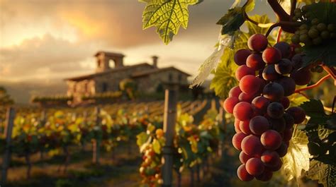 Raisins rouges dans le vignoble | Image générée à base d’IA