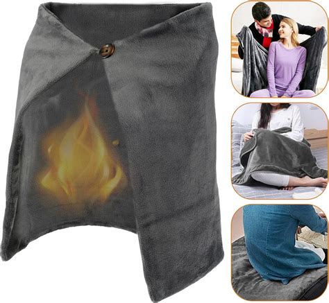 Amazon.com: Portable Heated Blanket, Electric Blanket Shawl with Button & Timer, Heated Shawl ...