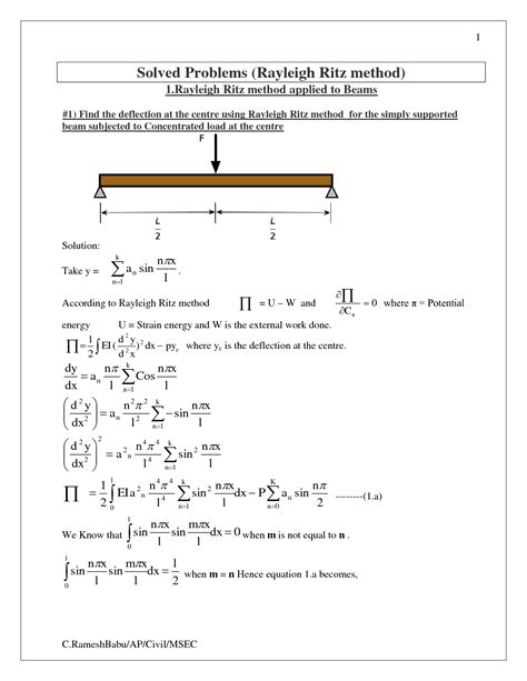 Image result for Rayleigh-Ritz Method