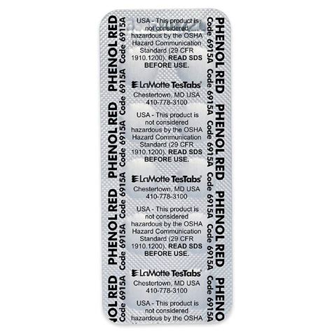 LaMotte 6915A Visual Grade TesTabs, Phenol Red, 100 ct. : Amazon.in ...