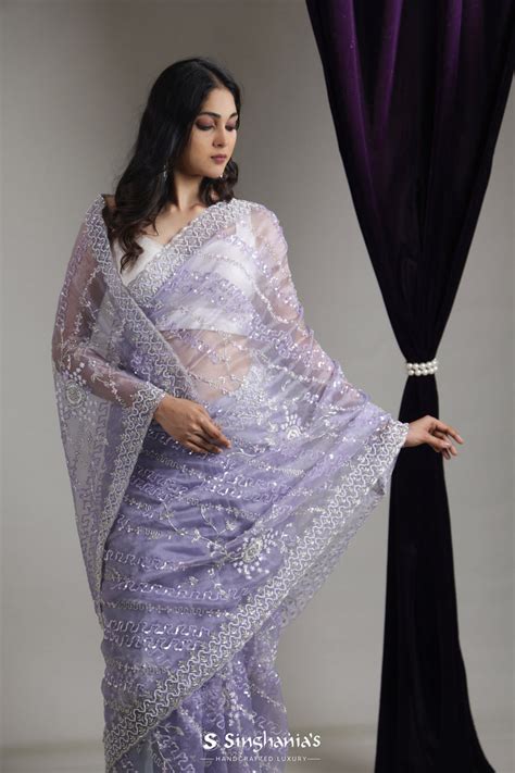 Buy Embroidered Organza Sarees Online | Singhania's