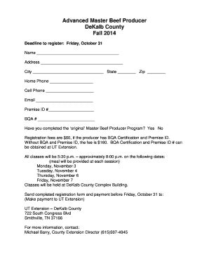 Fillable Online Advanced Master Beef Producer Fax Email Print - pdfFiller
