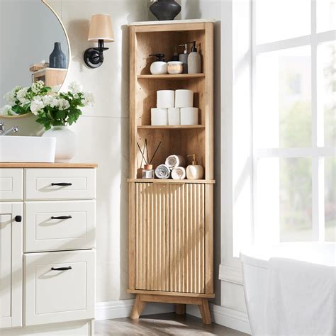 Wooden Corner Bathroom Cabinet Large Bathroom Armoire Cabinet 220H X