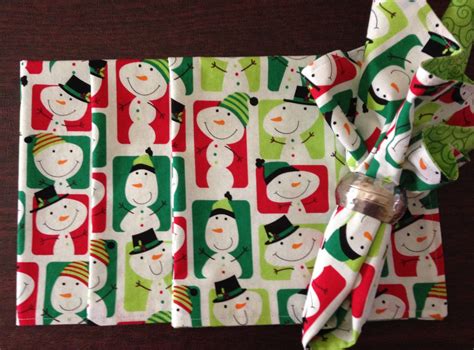Buy Christmas Fabric Snowman Napkins (set of 4) Online in India - Etsy