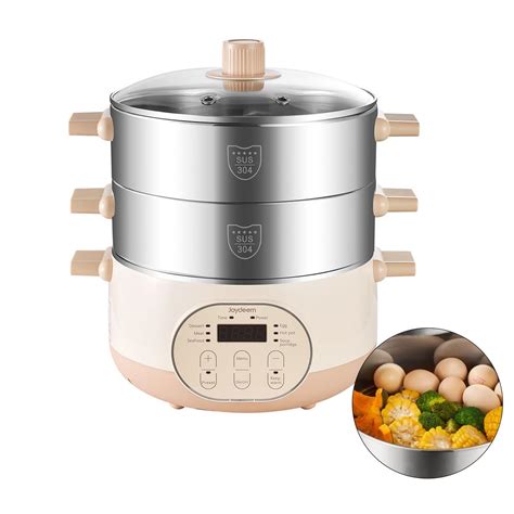 Joydeem Electric Food Steamer for Cooking, 2-Tier Stainless Steel ...