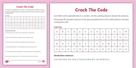 Crack The Code Sentences Activity