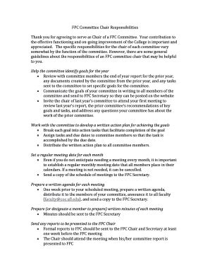 Fillable Online education ufl FPC Committee Chair Responsibilities Fax ...
