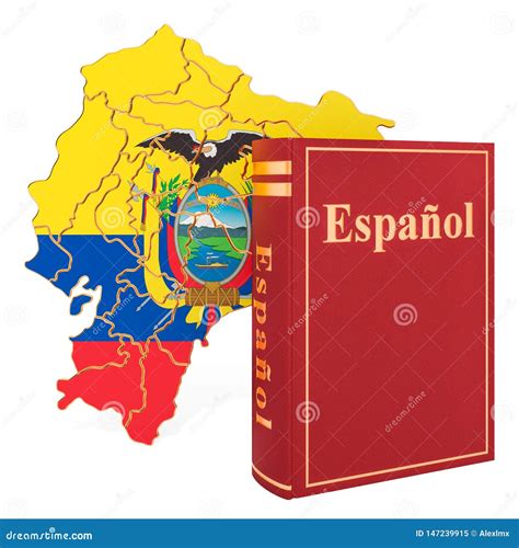 Spanish Language Book with Map of Ecuador, 3D Rendering Stock Illustration - Illustration of ...
